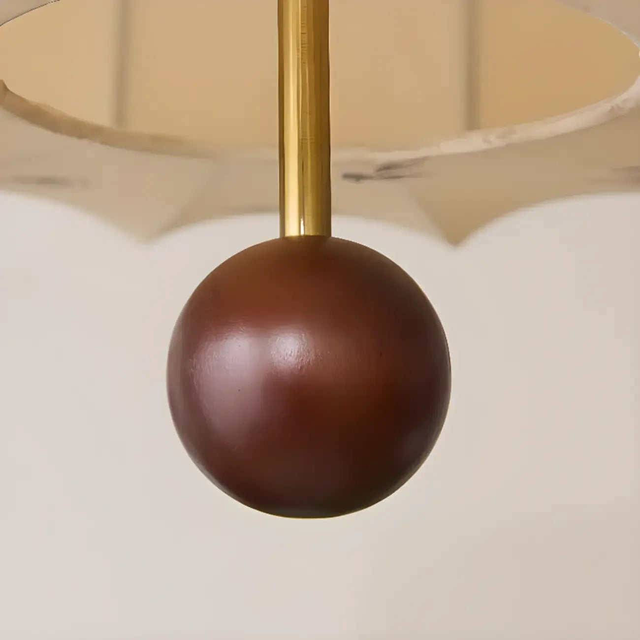 Oriental Off-White Fabric Pumpkin Chandelier