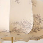 Oriental Off-White Fabric Pumpkin Chandelier