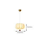 Oriental Off-White Fabric Pumpkin Chandelier