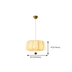 Oriental Off-White Fabric Pumpkin Chandelier