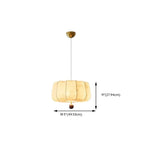 Oriental Off-White Fabric Pumpkin Chandelier