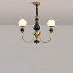 Remote Dimming Oriental Gold Arched Ball Chandelier