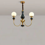 Remote Dimming Oriental Gold Arched Ball Chandelier