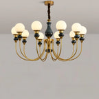 Remote Dimming Oriental Gold Arched Ball Chandelier