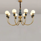 Remote Dimming Oriental Gold Arched Ball Chandelier