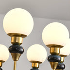 Remote Dimming Oriental Gold Arched Ball Chandelier