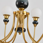 Remote Dimming Oriental Gold Arched Ball Chandelier
