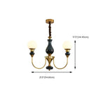 Remote Dimming Oriental Gold Arched Ball Chandelier