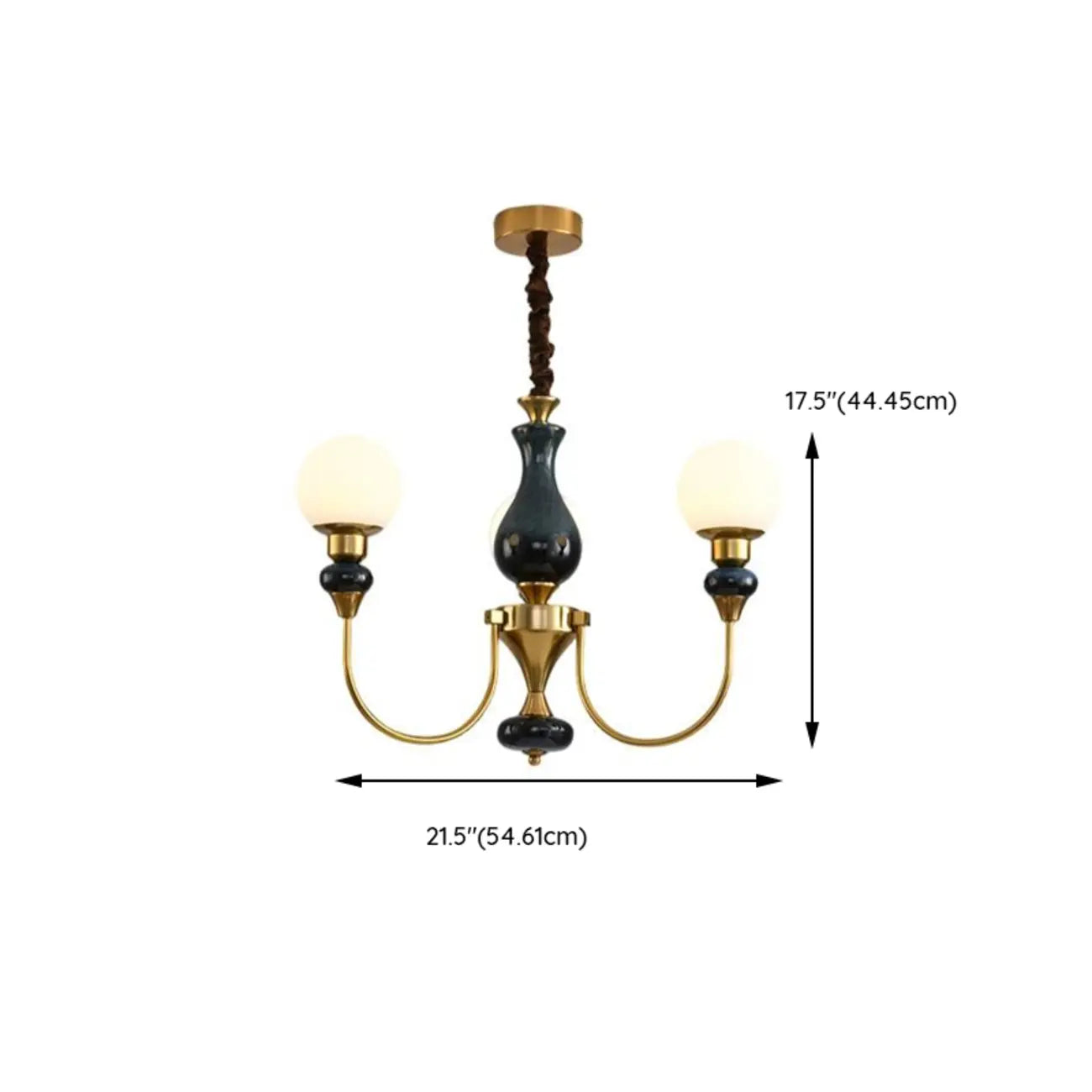 Remote Dimming Oriental Gold Arched Ball Chandelier