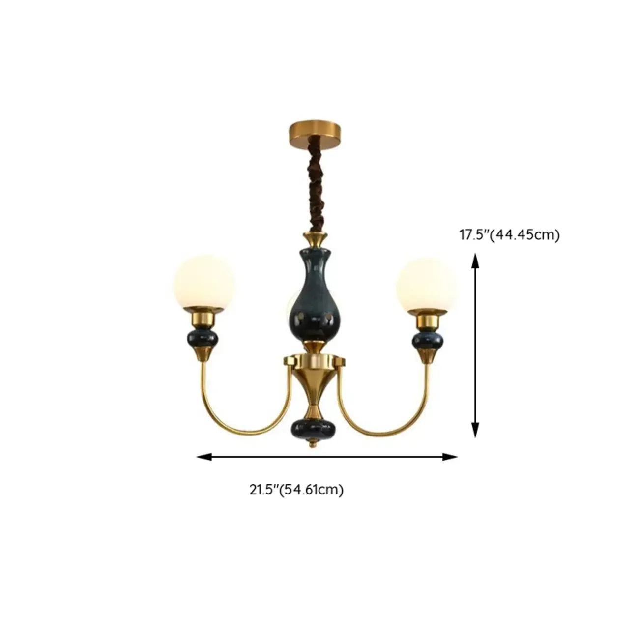 Remote Dimming Oriental Gold Arched Ball Chandelier