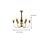 Remote Dimming Oriental Gold Arched Ball Chandelier
