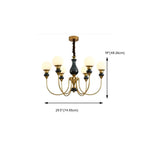 Remote Dimming Oriental Gold Arched Ball Chandelier