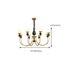 Remote Dimming Oriental Gold Arched Ball Chandelier