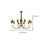 Remote Dimming Oriental Gold Arched Ball Chandelier