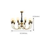 Remote Dimming Oriental Gold Arched Ball Chandelier