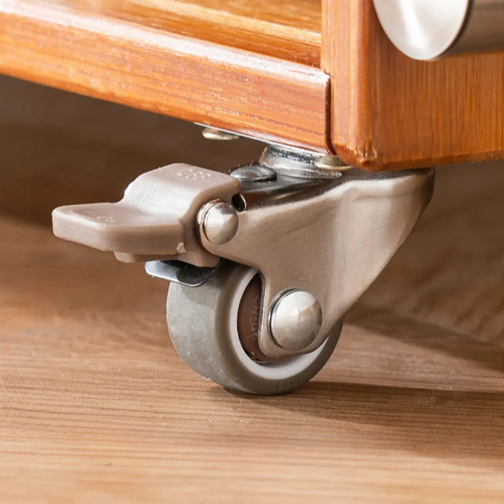 Flexible Wooden Metal Mobile Side Table with Storage