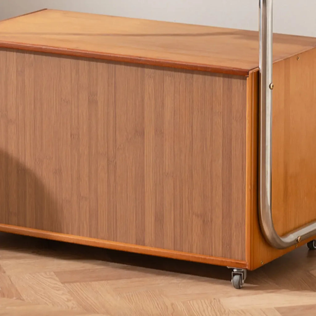 Flexible Wooden Metal Mobile Side Table with Storage
