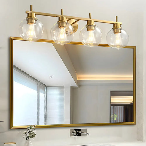 Brass Globe Vanity Light Modern Style for Bathroom