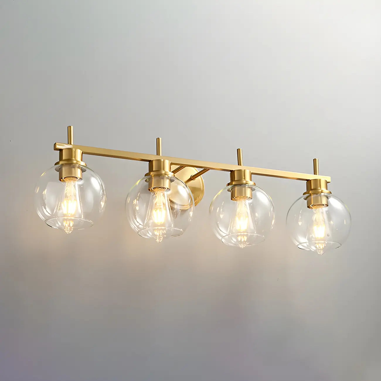 Brass Globe Vanity Light Modern Style for Bathroom