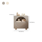 Modern 2-Tier Wooden Small Nightstand in White/Grey