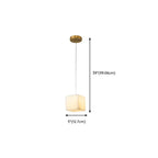 1-Light Gold Stone Square Hanging Pendant Light
