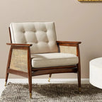 Glam Flannel High Back White Arm Accent Chair