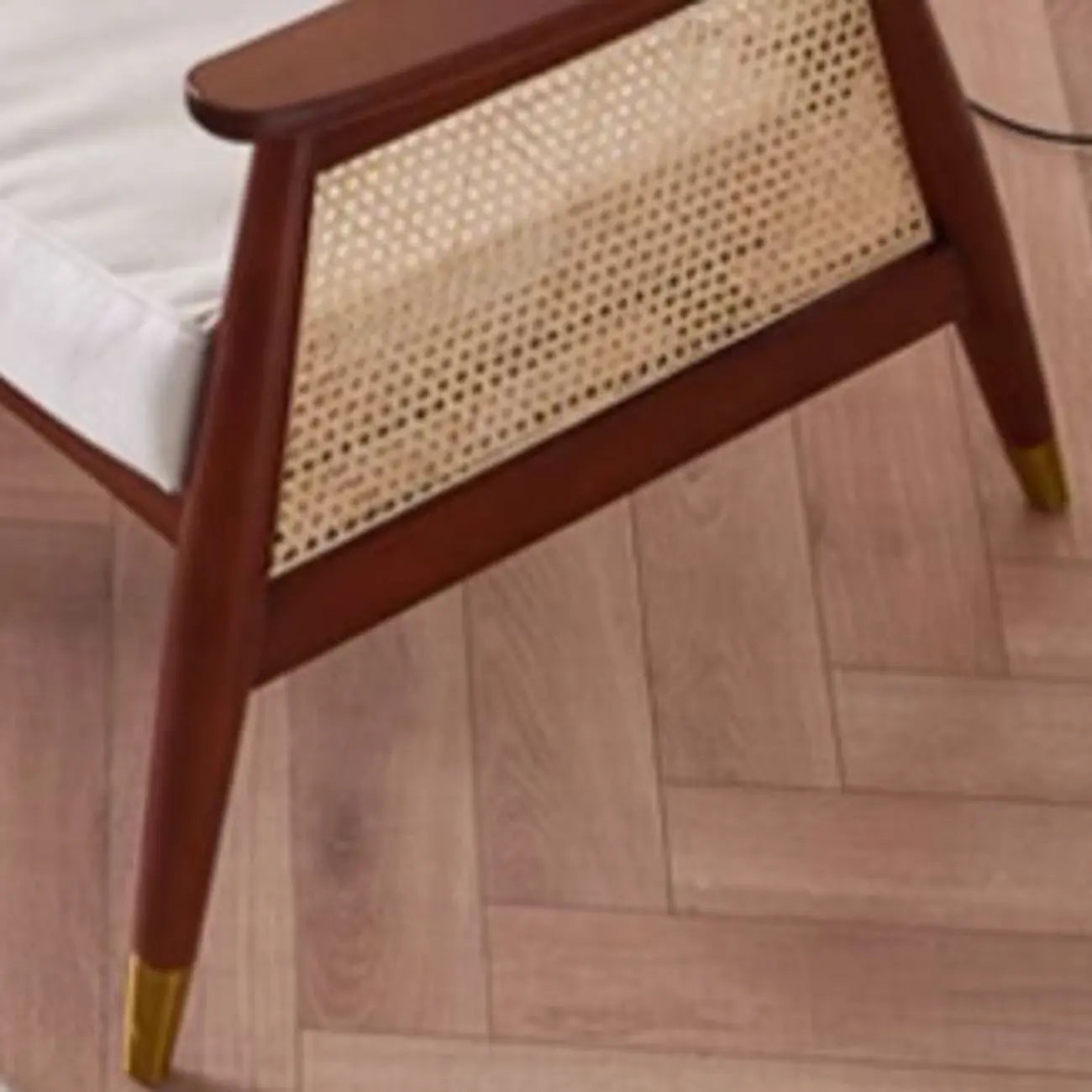 Glam Flannel High Back White Arm Accent Chair