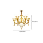 Adjustable Luxury Gold Flower Shape Clear Glass Chandelier