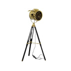Industrial Gold Metal Tripod Standing Floor Lamp