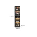 Freestanding Black Wood Glass Door Wine Rack Cabinet