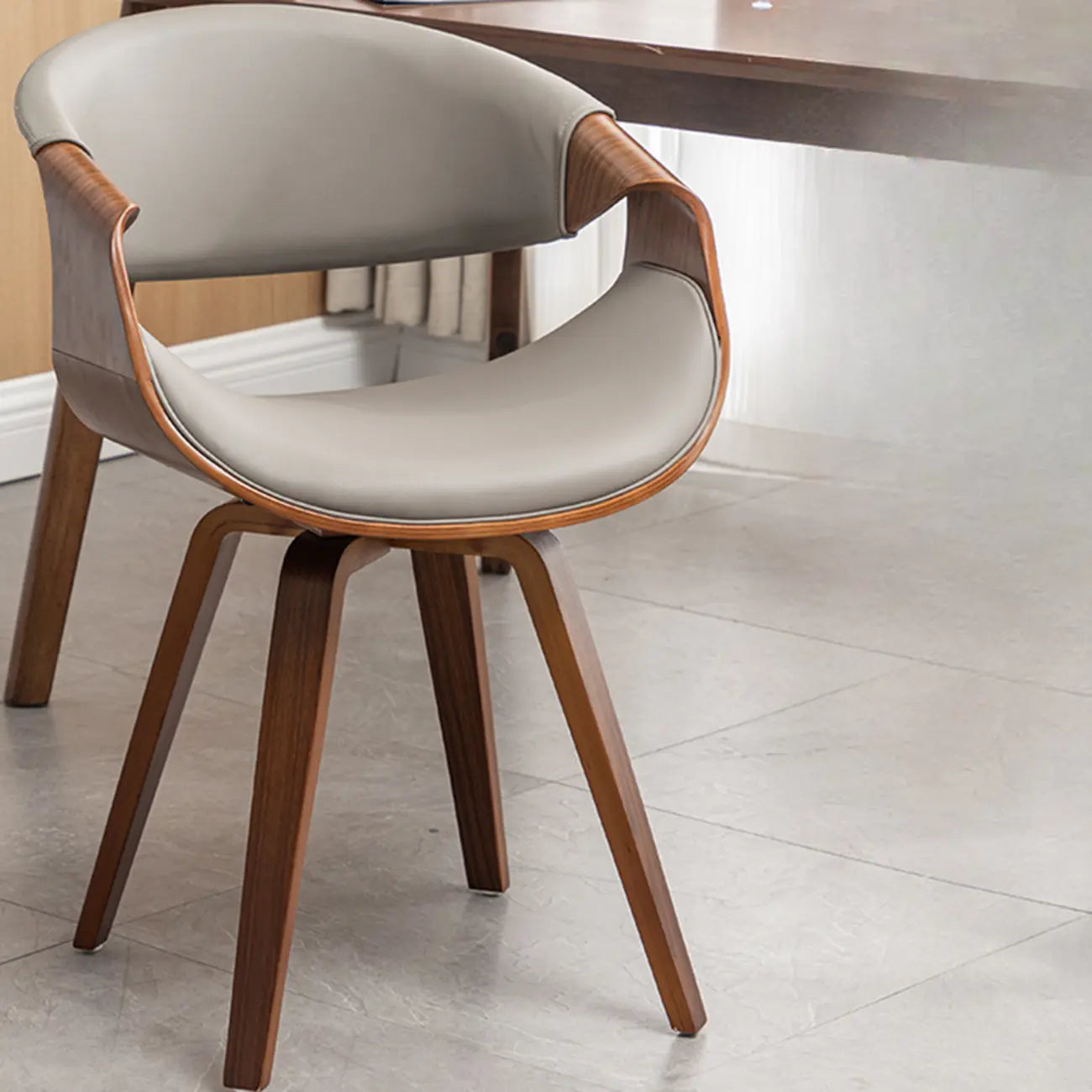 Modern Upholstered Wooden Ergonomic Office Chair