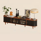 Warm Shaker Wood TV Stand with Cable Management & Light & 4-Cabinet/5 Cabinets/6 Cabinets