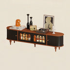 Warm Shaker Wood TV Stand with Cable Management & Light & 4-Cabinet/5 Cabinets/6 Cabinets