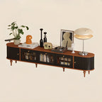 Warm Shaker Wood TV Stand with Cable Management & Light & 4-Cabinet/5 Cabinets/6 Cabinets