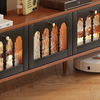 Warm Shaker Wood TV Stand with Cable Management & Light & 4-Cabinet/5 Cabinets/6 Cabinets