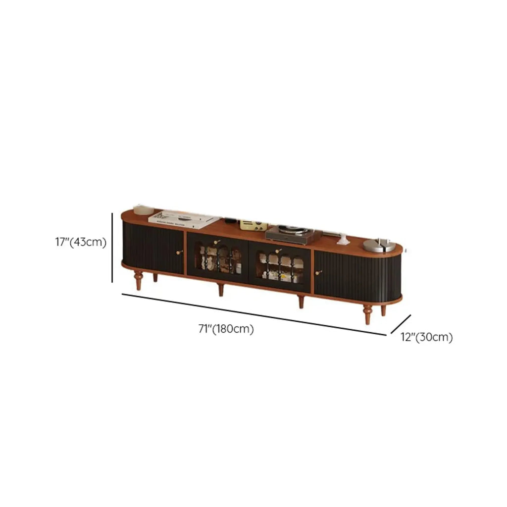 Warm Shaker Wood TV Stand with Cable Management & Light & 4-Cabinet/5 Cabinets/6 Cabinets