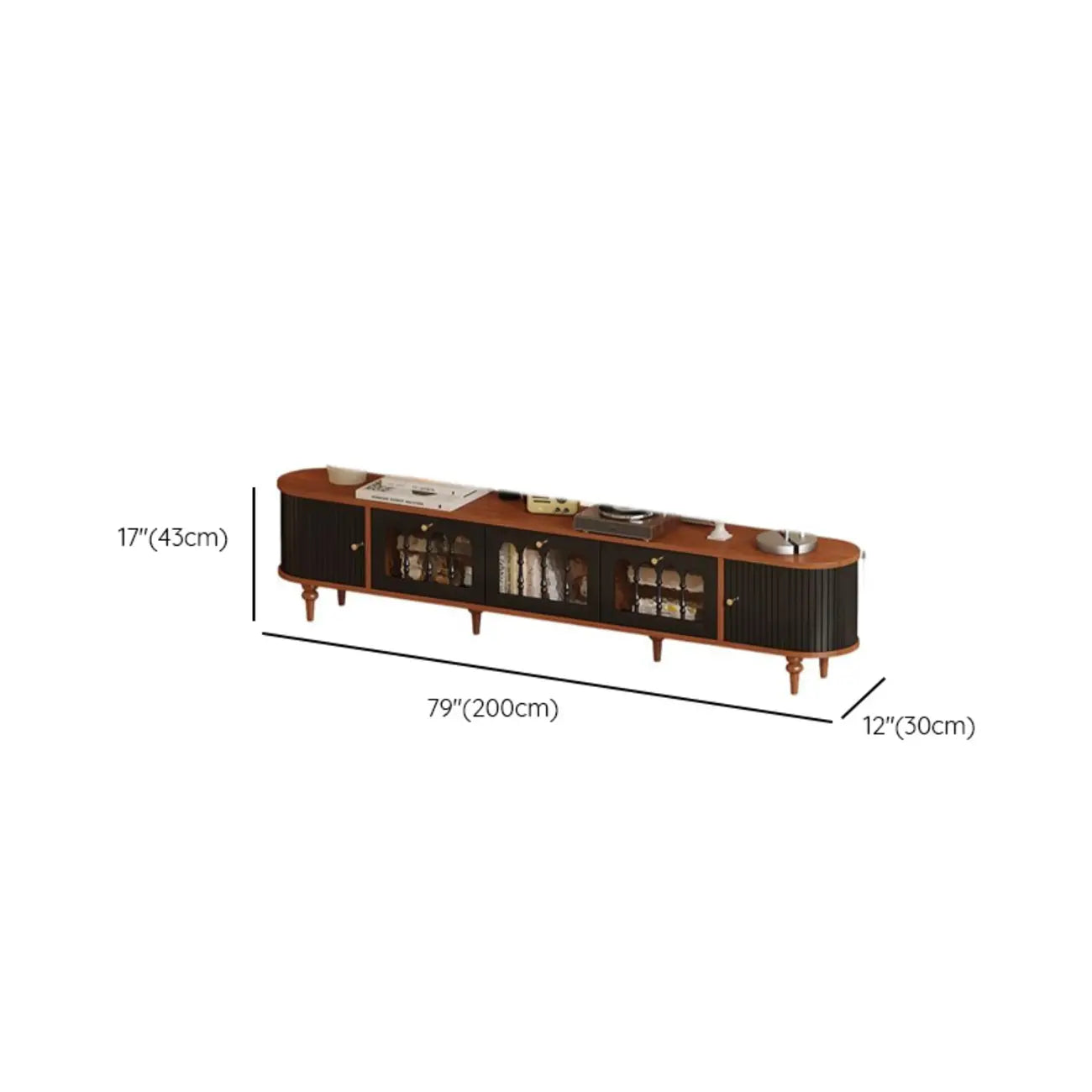 Warm Shaker Wood TV Stand with Cable Management & Light & 4-Cabinet/5 Cabinets/6 Cabinets