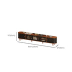 Warm Shaker Wood TV Stand with Cable Management & Light & 4-Cabinet/5 Cabinets/6 Cabinets