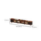 Warm Shaker Wood TV Stand with Cable Management & Light & 4-Cabinet/5 Cabinets/6 Cabinets