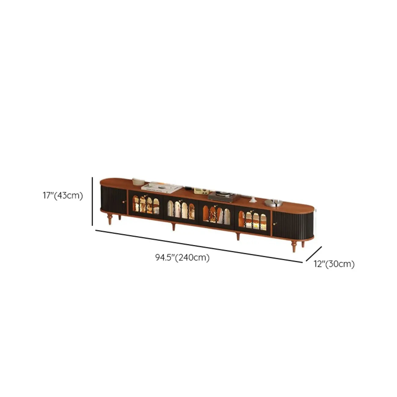 Warm Shaker Wood TV Stand with Cable Management & Light & 4-Cabinet/5 Cabinets/6 Cabinets