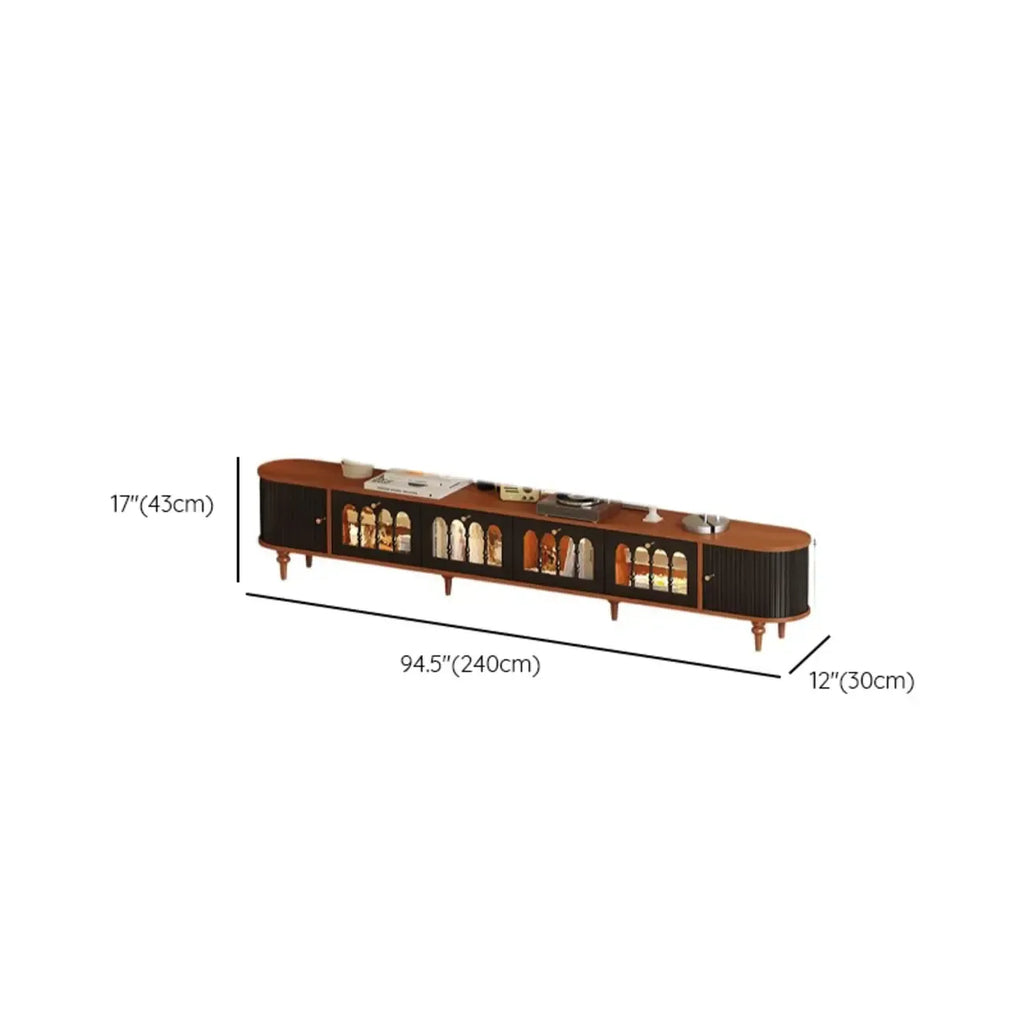 Warm Shaker Wood TV Stand with Cable Management & Light & 4-Cabinet/5 Cabinets/6 Cabinets