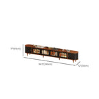 Warm Shaker Wood TV Stand with Cable Management & Light & 4-Cabinet/5 Cabinets/6 Cabinets