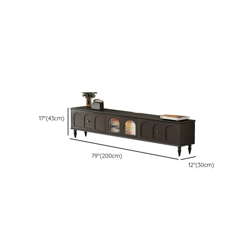 Warm Shaker Wood TV Stand with Cable Management & Light & 4-Cabinet/5 Cabinets/6 Cabinets
