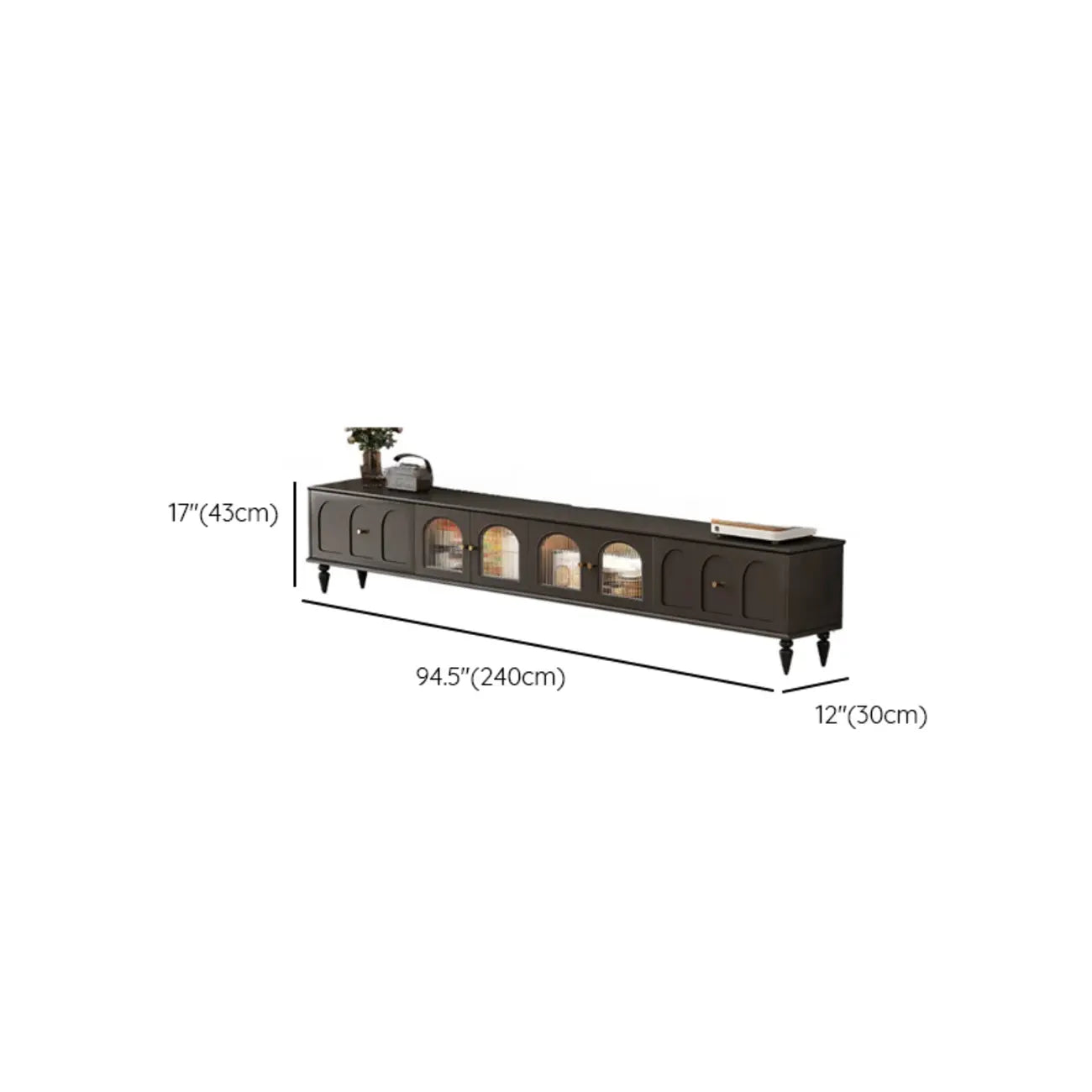 Warm Shaker Wood TV Stand with Cable Management & Light & 4-Cabinet/5 Cabinets/6 Cabinets