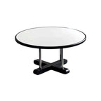 Vintage Round Stone Top Pedestal Base Side Table