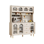 Multi-Functional White Wood Arched Glass Door Sideboard Cabinet