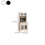 Multi-Functional White Wood Arched Glass Door Sideboard Cabinet