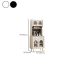 Multi-Functional White Wood Arched Glass Door Sideboard Cabinet