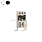 Multi-Functional White Wood Arched Glass Door Sideboard Cabinet