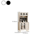 Multi-Functional White Wood Arched Glass Door Sideboard Cabinet